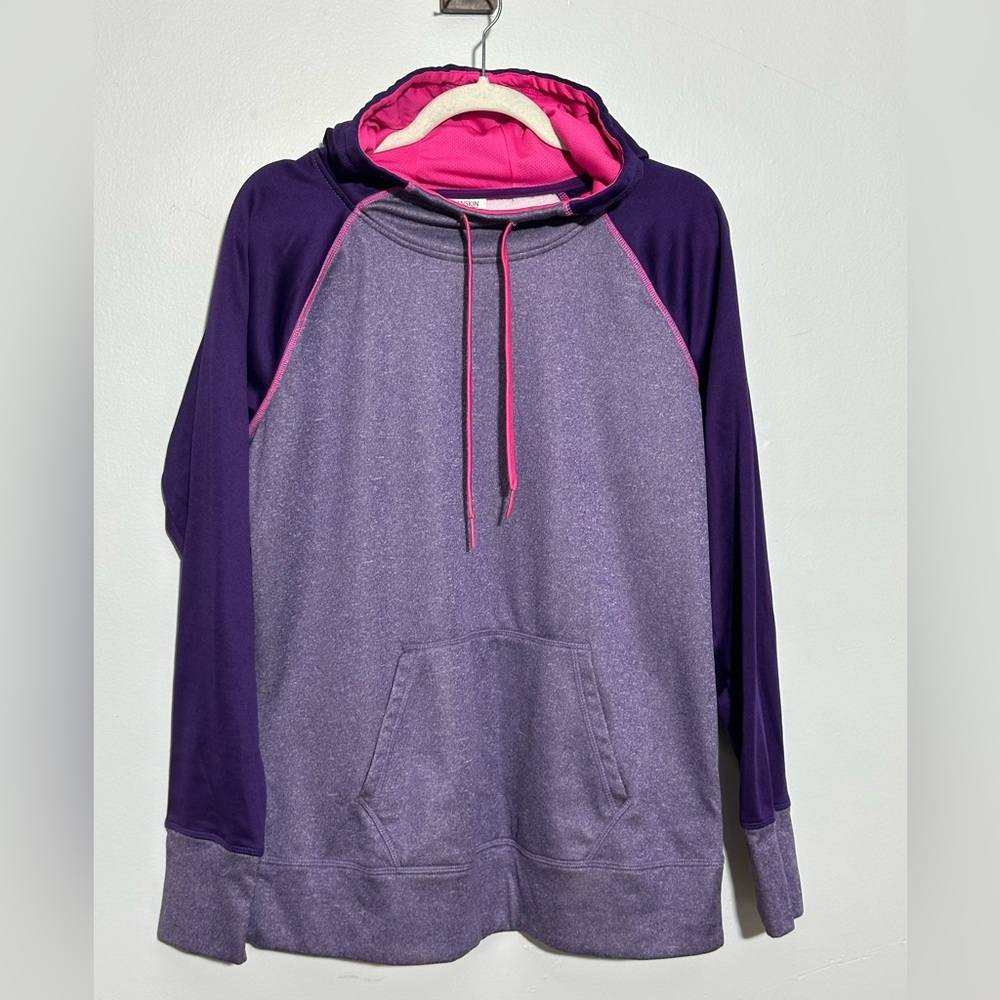 Danskin Now Women's XL (16-18) Hooded Pink Purple Sweatshirt‎ | SKU 0625